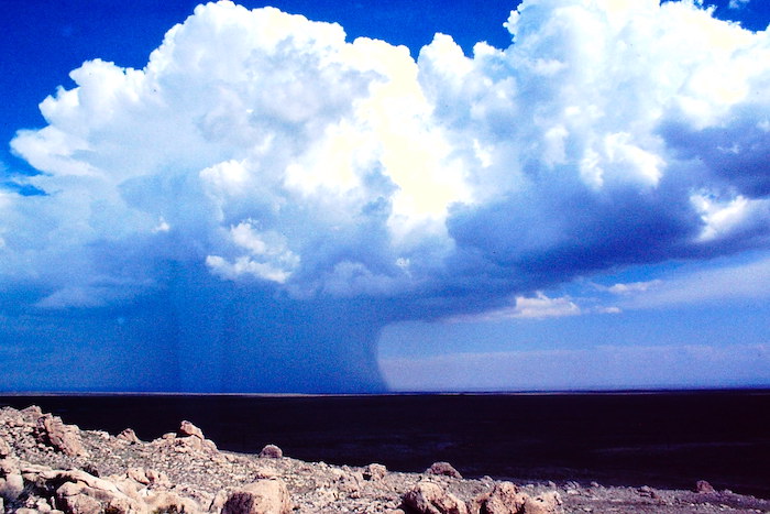 rainstorm at meteor crater